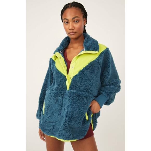 New Free People MOVEMENT Fall To Rise Fleece Quarter Snap $148 X-SMALL Margarita - Picture 1 of 5